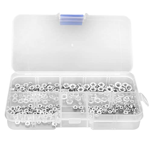 Vjsujehgy 250 Teile/Satz M1,6 M2 M2,5 M3 Kohlenstoffstahl Sechskantmutter-Sortiment Kit Sechskantmuttern Metrisches Gewinde-Sortiment Kit von Vjsujehgy