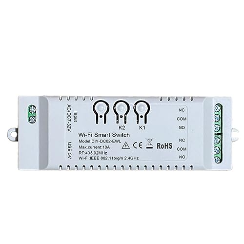 Vjsujehgy 2CH WiFi Smart Switch DIY Timer 7-32V 2,4G WiFi+RF433+BT Hausautomationsmodul für Home IFTT Langlebig Einfache Installation Einfach zu Bedienen von Vjsujehgy