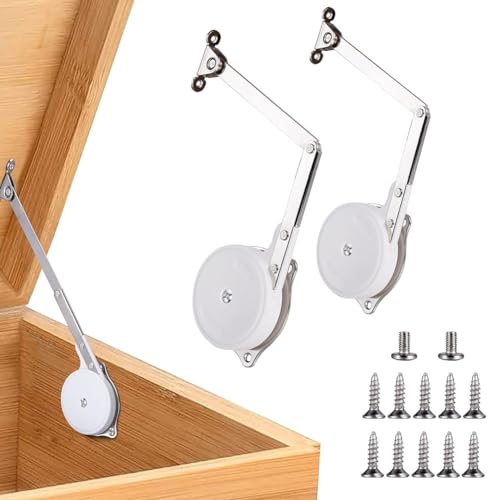 Vjsujehgy 2er-Pack Scharniere für Spielzeugkisten, Scharniere mit Sanftem Schließmechanismus für Deckel, Truhenscharniere für Spielzeugkisten Aus, Zeder, Lagertruhe und Bank Vjsujehgy 2er-Pack Scharniere für Spielzeugkisten, Scharniere mit Sanftem Schließmechanismus für Deckel, Truhenscharniere für Spielzeugkisten Aus, Zeder, Lagertruhe und Bank von Vjsujehgy