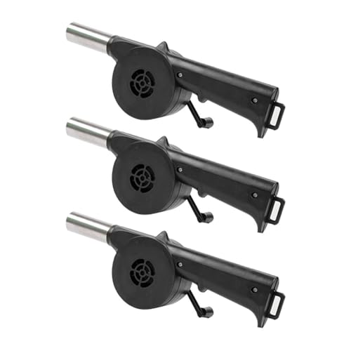 Vjsujehgy 3-Teiliger Handgrillventilator, Outdoor-Grillventilator, Luftgebläse für Grillpicknick, Handkurbelgrill, Grillventilator, Feuerbalg, Grillwerkzeuge von Vjsujehgy