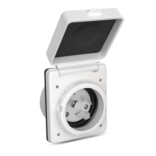 Vjsujehgy 30 A RV-Stecker mit Drehverschluss, Landstrom-Einlassstecker 125 V/250 V RV-Stromsteckdose für Marine-Bootsanhänger CamperShed von Vjsujehgy
