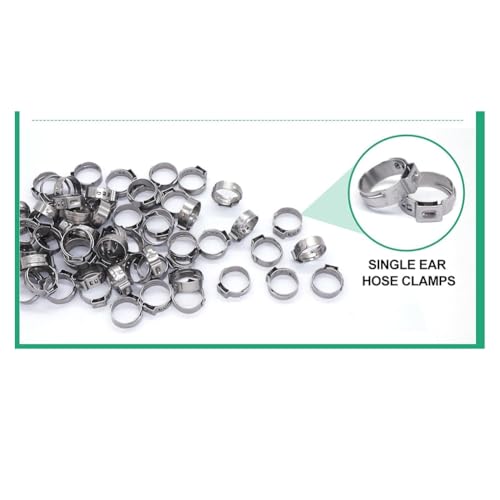 Vjsujehgy 35 Stück 3/4 PEX-Klemmen, Pex-Crimpring Aus Edelstahl, Einohr-Schlauchschelle für Pex-Rohrverbindungsverbindungen von Vjsujehgy