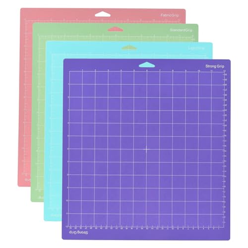 Vjsujehgy 4 Stück 12 X 12 -Schneidematte, Selbstklebende Schneidematten mit Gitter für Silhouette Cameo Cutting Explore Plotter Vjsujehgy 4 Stück 12 X 12 -Schneidematte, Selbstklebende Schneidematten mit Gitter für Silhouette Cameo Cutting Explore Plotter von Vjsujehgy