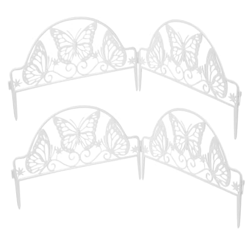 Vjsujehgy 4 Stück Außenzaun Gartenzaun Grenze Zaun Ornament Rasenzaun Christbaumschmuck Einfassung Grenzen Langlebig Einfach zu Bedienen von Vjsujehgy