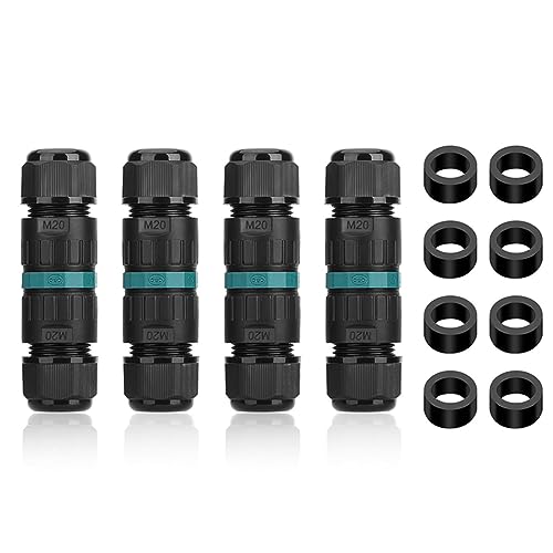 Vjsujehgy 4-Teilige 2-Wege-3-Polige Abzweigdose Aus Kunststoff IP68 Wasserdichter Außenkabelverbinder Ø5-12 mm von Vjsujehgy