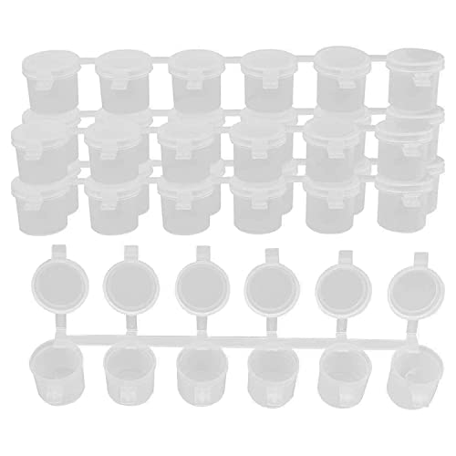 Vjsujehgy 5 Streifen, 30 TöPfe, Leere Farbstreifen, Farbbecher, 10 Ml, Mini-FarbtöPfe, Transparente AufbewahrungsbehäLter Aus Kunststoff von Vjsujehgy