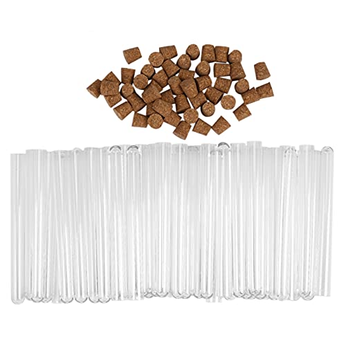 Vjsujehgy 50 StüCke Labor Kunststoff Reagenz Glas 15 Ml mit Kork 15X150 Mm Labor Schule Bildung Bedarf von Vjsujehgy