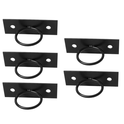 Vjsujehgy 5er-Pack Schwarze Dekorative Ringseilhalterungen für Seilzäune, Treppengeländer, Wandaufhänger, Deckenhaken von Vjsujehgy