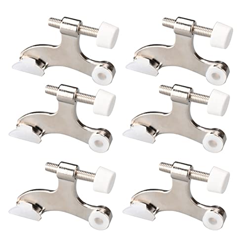 Vjsujehgy 6-Teiliger Scharnierstift, Nickelfarbener TüRstopper, Verstellbares, StrapazierfäHiges Scharnier mit Gummipuffer, Um SchäDen ein der Wand zu Reduzieren von Vjsujehgy