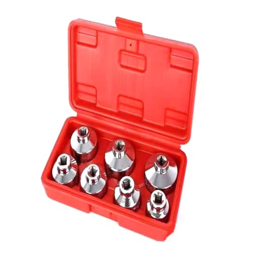 Vjsujehgy 7-Teiliger Ölfilter-Steckschlüssel, 24 mm Bis 38 mm, 3/8-Antrieb, Ölfilter-Entfernungssteckschlüssel, Filterkappen-Entfernungswerkzeug, Entferner von Vjsujehgy