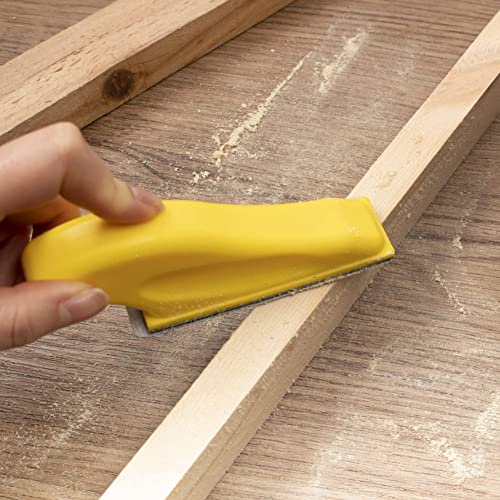 Vjsujehgy 70-Teiliges Schleifpapier-Set, 3,5 X 2,5 Cm Handschleifblock für Nasses, Trockenes Klettband, Aluminiumoxid, KöRnung 80 Bis 600, Für Holzhandwerk von Vjsujehgy