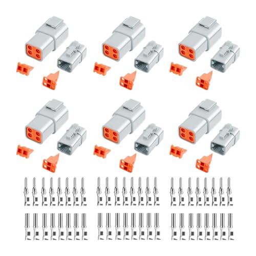 Vjsujehgy 72-Teiliges Deutsch-DTP-Steckerset, 4-Polige Wasserdichte Kfz-Stecker, 6 Sets mit Gestanzten Kontakten der Größe 12, Messgerät Vjsujehgy 72-Teiliges Deutsch-DTP-Steckerset, 4-Polige Wasserdichte Kfz-Stecker, 6 Sets mit Gestanzten Kontakten der Größe 12, Messgerät von Vjsujehgy