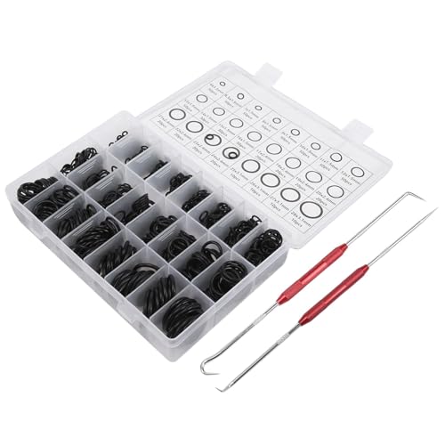 Vjsujehgy 740 STÜCKE Nitril Kautschuk O Ring Set mit Haken Werkzeugen, NBR Dichtung Ringen, Dichtung, öLbestäNdigem Dichtung O Ring Kit von Vjsujehgy