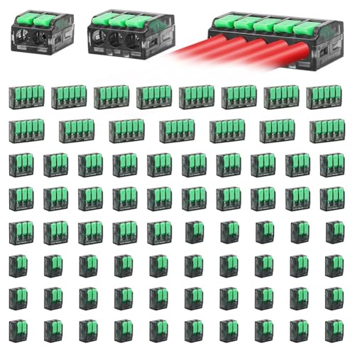 Vjsujehgy 75 PCS-Hebeldrahtanschlüsse, 24-12 AWG Schnellelektrische Spleißverbinder 2/3/5 Leiter Kombinationskit von Vjsujehgy