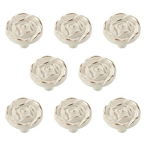 Vjsujehgy 8 StüCk Antike Rose Schrank Griffe, Vintage KüChe Shabby Chic Legierung Schubladen Griffe für Kommode Vjsujehgy 8 StüCk Antike Rose Schrank Griffe, Vintage KüChe Shabby Chic Legierung Schubladen Griffe für Kommode von Vjsujehgy