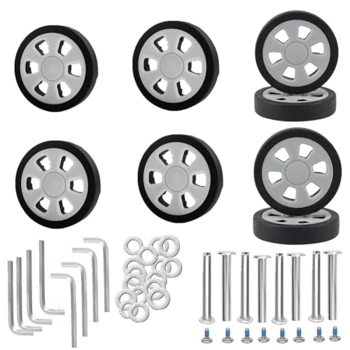 Vjsujehgy 8 Stück Kofferräder, 2,36/60 mm, 0,47/12 mm Widerstandsfähige Gummi-Stummlaufrollen -Gepäckräder B von Vjsujehgy