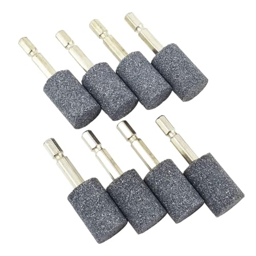 Vjsujehgy 8-Teiliger Zylinder-Schleifstein - 1/4-Sechskantschaft, auf Schleifstein Montierte Schleifspitze für Rotierende Bohrwerkzeuge (20 Mm) von Vjsujehgy