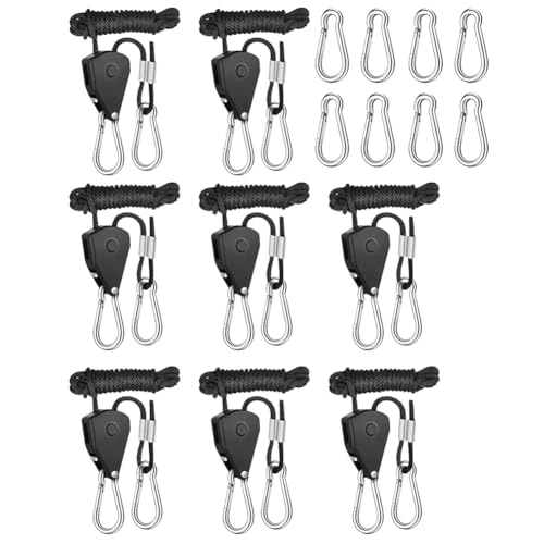 Vjsujehgy 8er-Pack Ratschenaufhänger, Verstellbarer Seilaufhänger, Ratschenseil, Zugratschenhaken, Verstellbarer Seilhaken, 2 M, 1/8 Vjsujehgy 8er-Pack Ratschenaufhänger, Verstellbarer Seilaufhänger, Ratschenseil, Zugratschenhaken, Verstellbarer Seilhaken, 2 M, 1/8 von Vjsujehgy