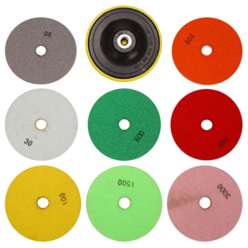 Vjsujehgy 9 Teile/Satz 5 Diamant Polier Scheibe Set Marmor Beton Fliesen Nass Trocken für Beton Marmor Fliesen von Vjsujehgy