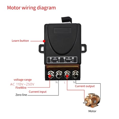 Vjsujehgy AC 220 V 30 A Relaisempfänger 1CH Empfänger für Garagentoröffner und Vjsujehgy AC 220 V 30 A Relaisempfänger 1CH Empfänger für Garagentoröffner und von Vjsujehgy