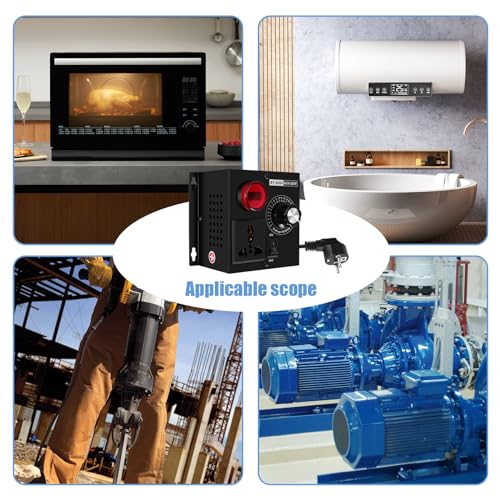 Vjsujehgy Ac220V 4000W Scr Elektronischer Spannungsregler Temperatur Motor LüFter Drehzahlregler Dimmer Elektrowerkzeug Einstellbar, Eu-Stecker von Vjsujehgy