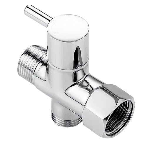 Vjsujehgy Bidet-T-Adapter Messing-T-Adapter Messing-T-Adapter mit Absperrventil 3-Wege-T-Anschluss 7/8 X 7/8 X G1/2 für Toiletten-Bidet-Sprüher von Vjsujehgy