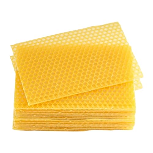 Vjsujehgy Bienenwachsplatten, 30 Stück, Bienenwachs-Grundlagenplatten, Wachsgrundierung für Bienenrahmen, Natürliche Wabenplatten, Bienenwachsplatten von Vjsujehgy
