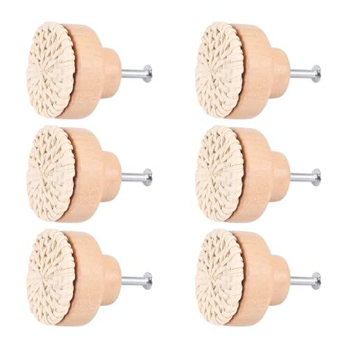 Vjsujehgy Boho Rattan Kommode KnäUfe Runde Schubladen KnäUfe Handgefertigt Aus Korb Geflecht und Schrauben für Boho MöBel KnäUfe Beige 6 StüCk Vjsujehgy Boho Rattan Kommode KnäUfe Runde Schubladen KnäUfe Handgefertigt Aus Korb Geflecht und Schrauben für Boho MöBel KnäUfe Beige 6 StüCk von Vjsujehgy