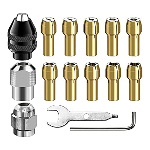 Vjsujehgy Bohrfutter-Spannzangen-Set, 28-Teiliges Spannzangen-Set (1/32-1/8), für 4486 Bohrer Ohne Schnellspannbohrer, 4485 Messing-Spannzangen-Set von Vjsujehgy