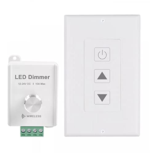 Vjsujehgy DC12V-24V 10A Drahtloser LED-Streifen-Dimmer mit Touch-Fernbedienung für Einfarbige LED-Streifen (U1) von Vjsujehgy