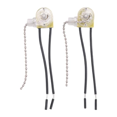 Vjsujehgy Deckenventilator-Lichtschalter ZE-109 Zweidraht-Lichtschalter mit ZugschnüRen für Deckenleuchte, Ventilatoren, Lampen, 2 StüCk, Silber von Vjsujehgy