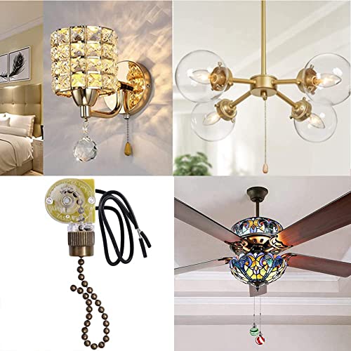 Vjsujehgy Deckenventilator-Lichtschalter ZE-109 Zweidraht-Lichtschalter mit ZugschnüRen für Deckenleuchten, Ventilatoren, Lampen, 2 StüCk, Bronze Vjsujehgy Deckenventilator-Lichtschalter ZE-109 Zweidraht-Lichtschalter mit ZugschnüRen für Deckenleuchten, Ventilatoren, Lampen, 2 StüCk, Bronze von Vjsujehgy