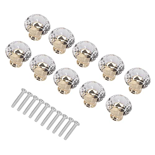Vjsujehgy Diamant Form Kristall Glas 30Mm Küche Schrank Tür Schublade Schrank Kommode Kleiderschrank Mit Schrauben, 10 Stücke Türgriff Gold von Vjsujehgy
