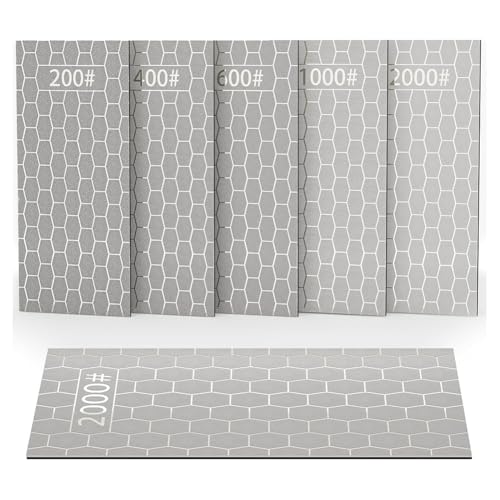 Vjsujehgy Diamant-Schleifstein-Set, Schleifscheiben mit Wabenoberflächenplatten, Grob Bis Extrafein, Körnung 200/400/600/1000/2000 von Vjsujehgy