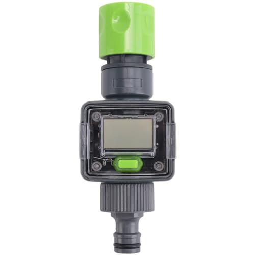 Vjsujehgy Digitaler Wasserdurchflussmesser IPX6, für Gartenschläuche im Außenbereich, Berechnet Den Wasserverbrauch, Durchflussrate 3/4, Gewindeanschlüsse von Vjsujehgy