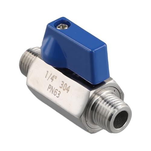 Vjsujehgy Edelstahl Kugelhahn - 1/4 NPT AußEngewinde, Kleiner Mini Kugelhahn (1/4 AußEn und AußEngewinde) von Vjsujehgy