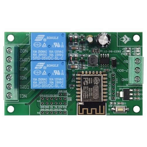 Vjsujehgy Esp8266 Esp-12F Wifi Relais 2Channel 5V / 8-80V Netzwerk Relais Switch für die Fernsteuerung der für Ide Smart von Vjsujehgy