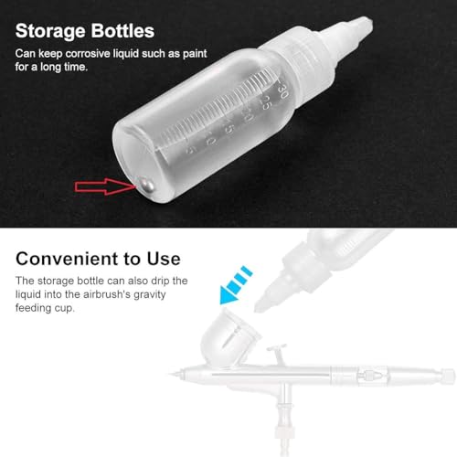 Vjsujehgy Farbflasche, 30 Ml Leere Farbflaschen, Zur Aufbewahrung Von Farbgefäßen, Farbmischflaschen für Airbrush-Pistole, Leere Farbausbesserungsflaschen von Vjsujehgy