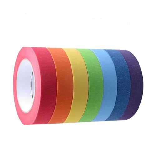 Vjsujehgy Farbiges Abdeckband, Farbiges Malerband für Kunst und, Zeichenband, Bastelband, Papierband, Buntes Klebeband, Langlebig, Einfach zu Installieren und Einfach zu Verwenden von Vjsujehgy