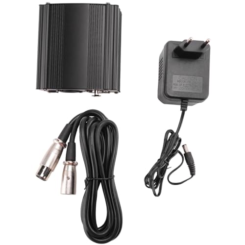 Vjsujehgy FüR 48V Phantomspeisung Bm 800 Mikrofonversorgung mit Adapter XLR Audiokabel für Jedes MusikaufnahmegeräT EU Stecker von Vjsujehgy
