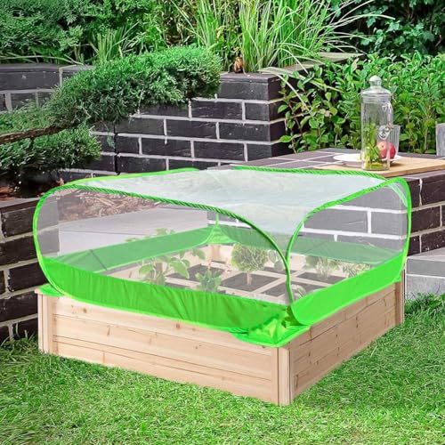 Vjsujehgy Gartennetz für Hochbeete, Hochbeet-Abdeckung für Obst, Gemüse, Sämlinge für Gartenbeete, Insekten- und Vogelschutz, Pflanzenschutz von Vjsujehgy
