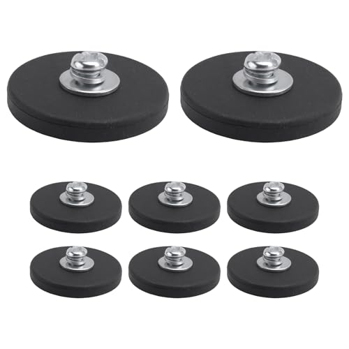 Vjsujehgy Gummibeschichteter Magnet Neodym-Magnetbasis mit Gummibeschichtung Ø 43 mm Anti-Kratz-Magnet M6 Außengewinde Schwarz von Vjsujehgy