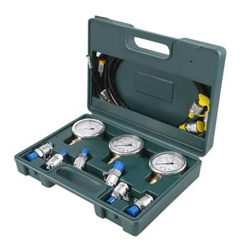 Vjsujehgy Hydraulik-Manometer-Bagger-Hydraulikdruck-Test-Kit mit Testschlauchkupplung und Manometer-Werkzeugen von Vjsujehgy