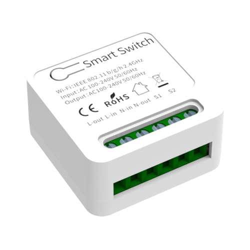 Vjsujehgy Intelligenter Lichtschalter, WLAN, Dual Channel, DC 5 V-48 V und 1-250 V Relais Sind Ideal für Beleuchtung und Motoren. von Vjsujehgy
