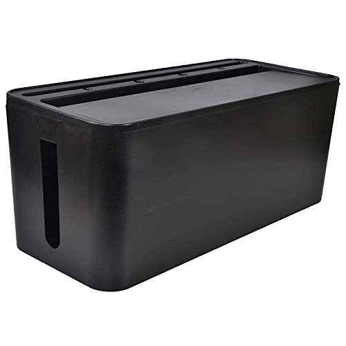 Vjsujehgy Kabel Management Box für Schreibtisch Kabel Management- und Power Strip Box Lösungen (Schwarz) von Vjsujehgy