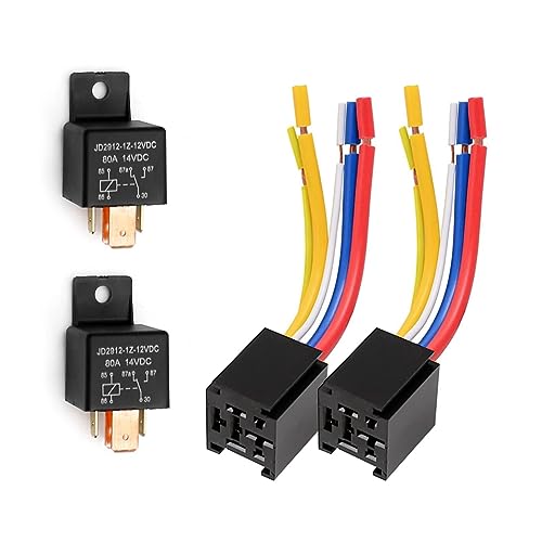 Vjsujehgy Kfz-Relais mit Kabelbaum, 5-Poliges 80A Relais Ein/Aus Normal Öffnend SPDT Relais Steckdose Plug JD2912-1Z-12VDC 80A 14VDC Zubehör Vjsujehgy Kfz-Relais mit Kabelbaum, 5-Poliges 80A Relais Ein/Aus Normal Öffnend SPDT Relais Steckdose Plug JD2912-1Z-12VDC 80A 14VDC Zubehör von Vjsujehgy