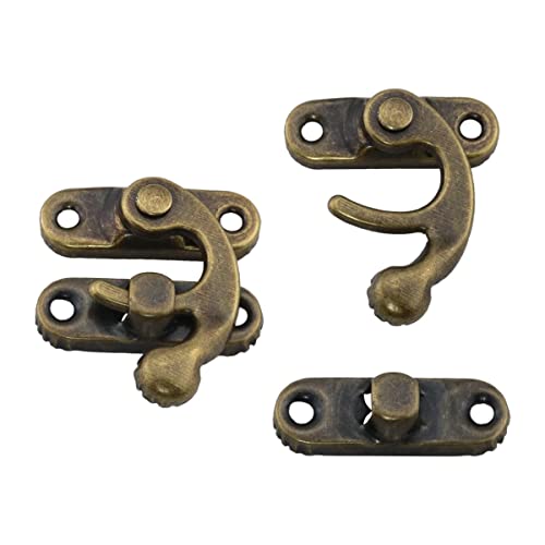 Vjsujehgy Kleine Kastenscharniere Aus Bronze, Rechter Verschlusshaken mit Scharnieren und Schrauben für -SchmuckkäStchen, Geschenkhaken Vjsujehgy Kleine Kastenscharniere Aus Bronze, Rechter Verschlusshaken mit Scharnieren und Schrauben für -SchmuckkäStchen, Geschenkhaken von Vjsujehgy