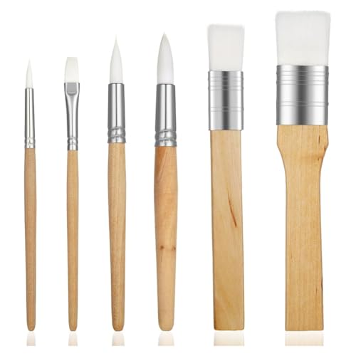 Vjsujehgy Kunstpinsel-Set, 6-Teilig, Holzpinsel für Künstler, Erwachsene und Kinder, Körper- und Gesichtsbemalung, Acrylmalerei, Aquarell von Vjsujehgy