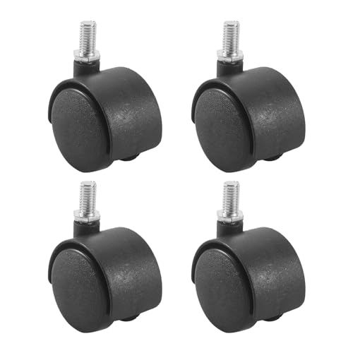 Vjsujehgy Kunststoff Lenkrolle 8mm Schraube 1,5 Durchmesser Rad 4 Stueck schwarz von Vjsujehgy