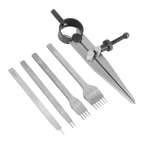 Vjsujehgy Leder MeißEl Set, Zinken Diamant SchnüRs Tich MeißEl Locher Werkzeug und FlüGel Teiler für Leder NäHte von Vjsujehgy